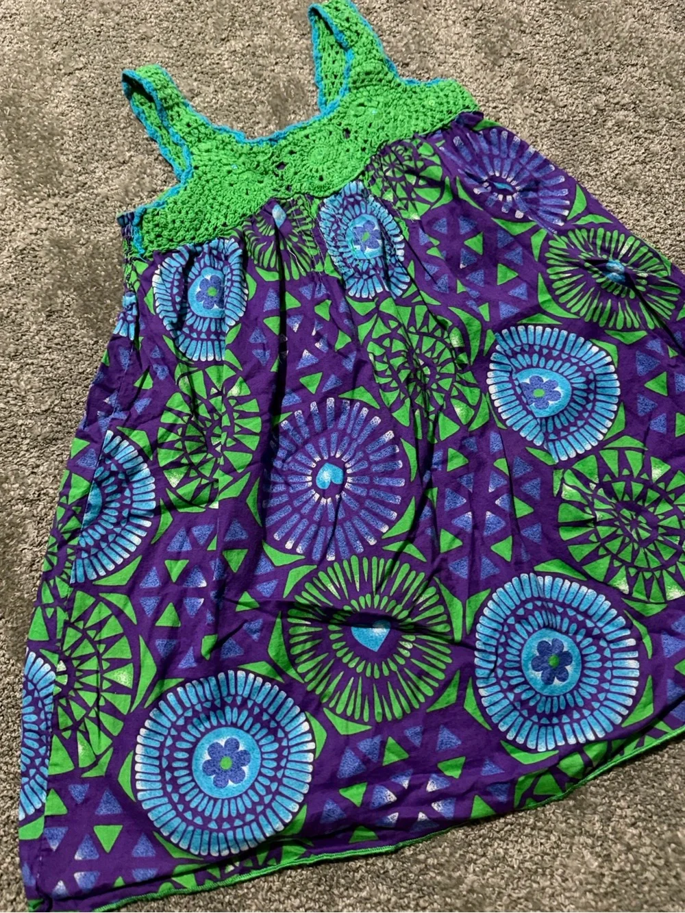 The Children’s Place purple and green dress lace top size medium (7/8) so cute